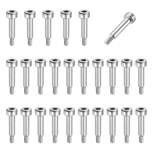 MECCANIXITY 26Pcs 304 Stainless Steel Shoulder Bolt 4mm Dia 10mm L M3x0.5