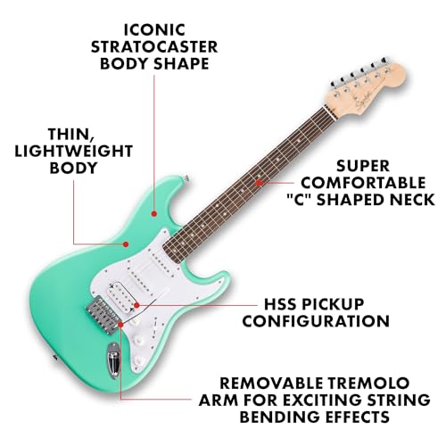 Image of Fender Squier Debut Series HSS Strat Lrl Wpg Sea Foam Green 379610549