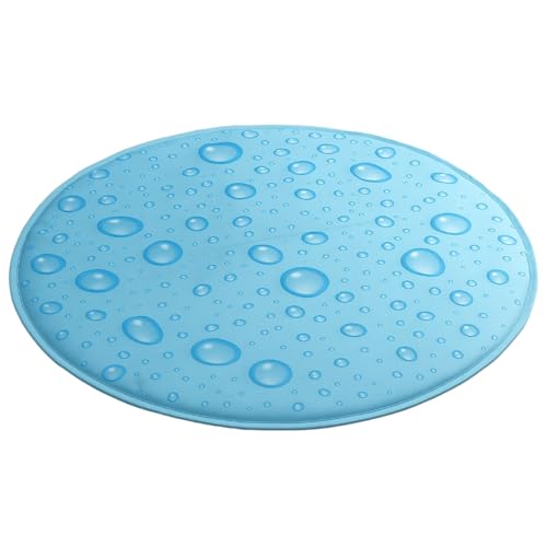 MIJOMA Kühlmatte für Hunde & Katzen – selbstkühlendes Gel-Kühlpad – Haustier Kühldecke, ungiftig, faltbar, ohne Strom, Sommer Matte für Kleintiere (Ø 45 cm Wassertropfen)