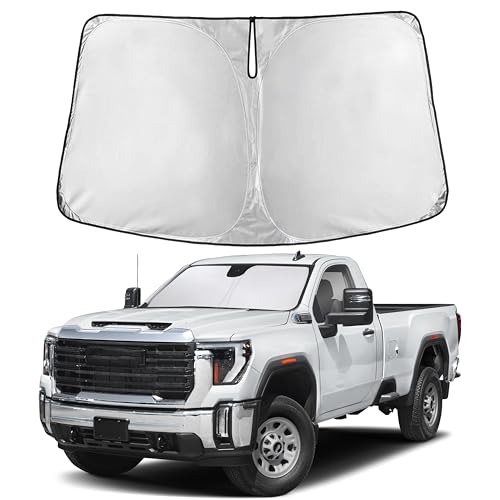 EcoNour Windshield Sunshade Compatible for GMC Sierra 1500 2500 3500 2019-2024 2025 2026, Sun Visor for Front Window Sun Shade Cover, UV Heat Blocker & Protector, Car Accessories
