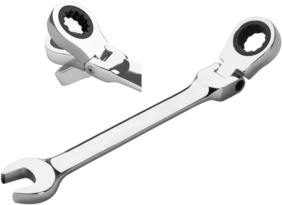 1 pcs Dual-Purpose Ratchet Wrench, Active Head 10mm Flex Head Ratcheting Wrench, Anti-slip Anti-bending Ratchet Tools, for Home Improvement, Auto & Mechanical Repairs, Bicycle Maintenance