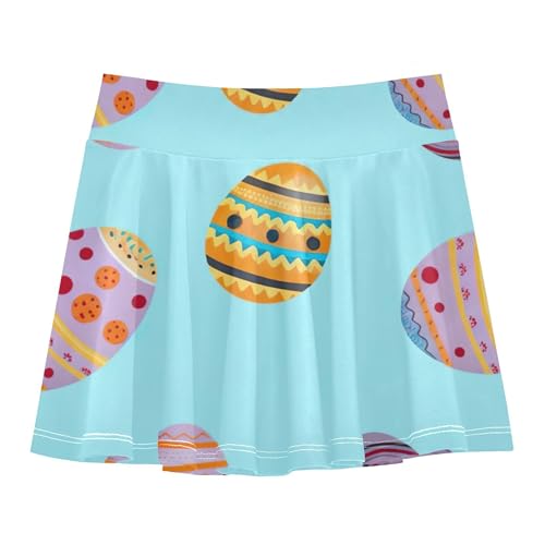 Joisal Vibrant Colorful Easter Eggs Blue Athletic Shorts Girls Skorts Toddler Tennis Skirts Running Teen Skirt 3t