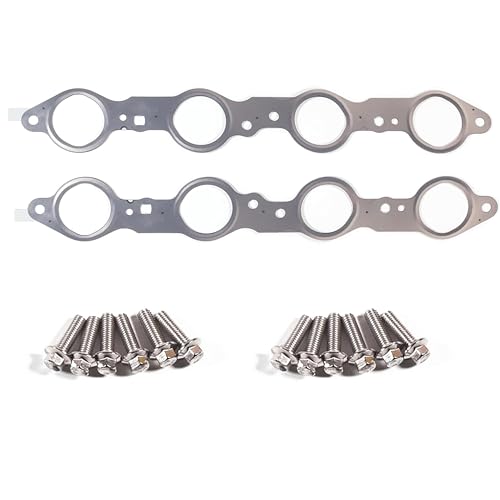 Image of LS Exhaust Manifold Gasket & Bolts Kit - 12617944 12558573 12600530 12620947 - Fits Chevy Silverado Sierra Suburban 1500 2500 HD Yukon CTS Escalade MLS LS LQ LM7 4.8L 5.3L 5.7L 6.0L 6.2L