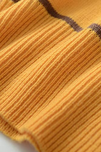 Image of Women's Sweaters Casual Long Sleeve Mock Neck Drop Shoulder Tunic Striped Pullover Knit Sweater Tops