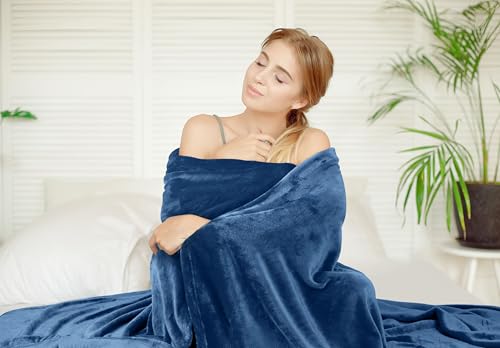 Image of Utopia Bedding Fleece Blanket Twin Size Royal Blue 300GSM Luxury Anti-Static Fuzzy Soft Microfiber Bed Blanket (60x80 Inch)