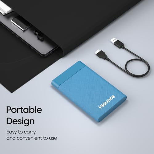 Image of Sounce 2.5 Inch SATA USB 3.0 HDD / SSD Portable External Hard Disk Enclosure 7 MM and 9.5 MM Tool Free , Supports UASP Max Upto 6TB (Blue)