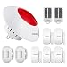 Fuers Standalone Home Office & Shop Security Alarm System Kit,Wireless Indoor Strobe Flashing Siren with Remote Key Fob and Door Contact Sensor