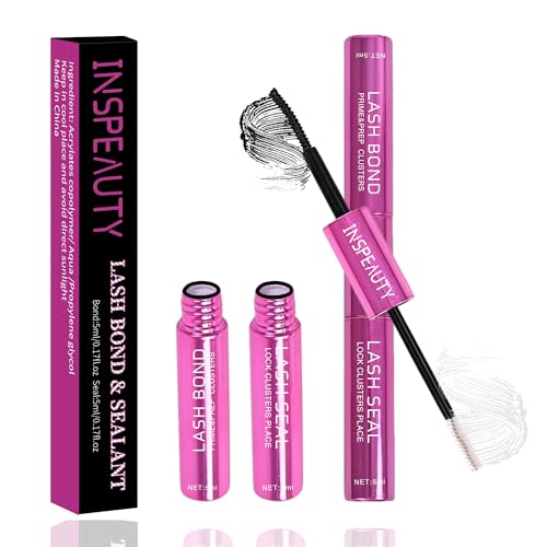 Lash Cluster Glue, Lash Bond and Seal for Eyelash Clusters, 5ml+5ml Bond and Seal, Waterproof,...