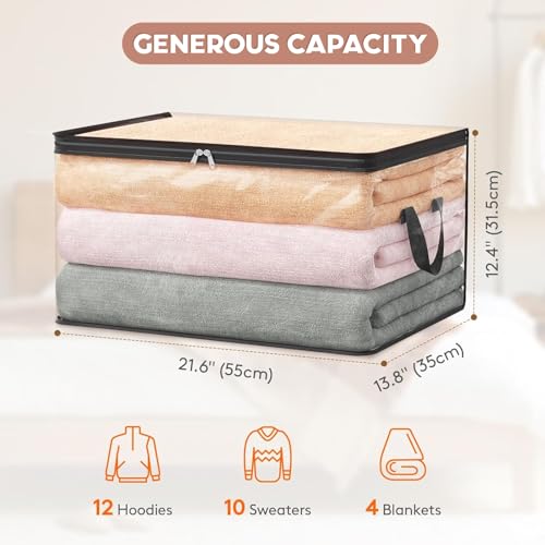 Image of JD FRESH 6 Piece 60L PVC Transparent Storage Bag with Zipper /Foldable Clothes Organiser for Wardrobe /Garments Organizer /Space Saving Storage Box for Sarees /Lehenga /Towel /Toy - 21.6 x 13.8 x 12.4 Inch