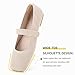 Soesyi Wide Toe Box Flats Women Comfort Slip On Ballet Shoes Mary Jane Dressy Knit Flats with Adjustable Straps Washable Casual Office,Size 8.5，Almond