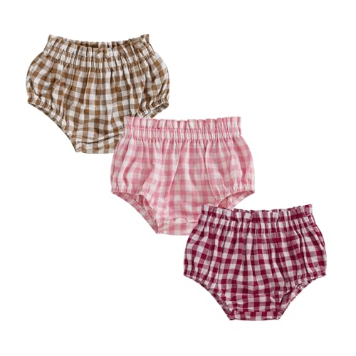 Newborn Infant Baby Girl Boy Plaid Shorts Gingham Diaper Cover Bloomers Panties Underwear Summer Outfits