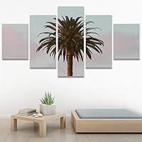 SIGNWIN 5 Panel Canvas Wall Art Tree Against Sky for Home Decorations Ready to Hang - 60