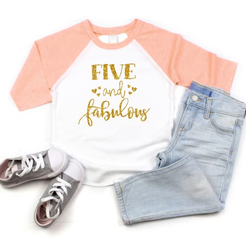 Girl Fifth Birthday Outfit Fifth Birthday Shirt Five and Fabulous2