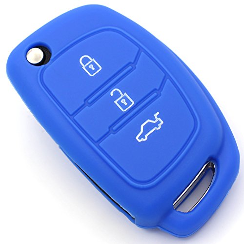 Llave Móvil Hye para 3 Botones Llave de Coche Silicona Cover de Finest de Folia Azul
