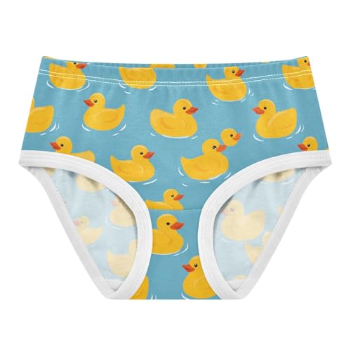 Wusikd Yellow Ducks Girls' Underwear Cotton Blue Girls Briefs Soft Toddler Underwear 2T