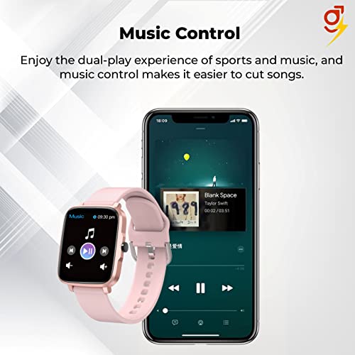 Image of 'Smart Fit' Big 1.54 inch Full Touch Screen Smart Watch , Body Tempreture,Dynamic HR+BP Monitoring,Multiple Sports Modes, Female Health Tracker with Extra Band