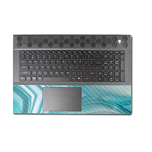 Image of MightySkins Carbon Fiber Skin Compatible with Alienware M18 R1 (2023) Full Wrap Kit - Aquamarine Quartz | Protective, Durable Textured Carbon Fiber Finish | Easy to Apply | Made in The USA