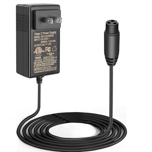 Replacement 6.6FT Charger Cable for Razor MX350 MX400 E300 E200 E150 E125 E100 Scooter, Dirt Bike, Quad ATV, Pocket, Sports Mod, Motorcycle, Go Kart, 24V 1.5A Electric Battery Adapter Power Cord