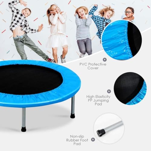 Image of Let's Play Imported Trampoline Jumping Trainer for Kids and Adult, Re-Bounder Trampoline with Metal Springs and Padding for Indoor and Outdoor (36 Inch)
