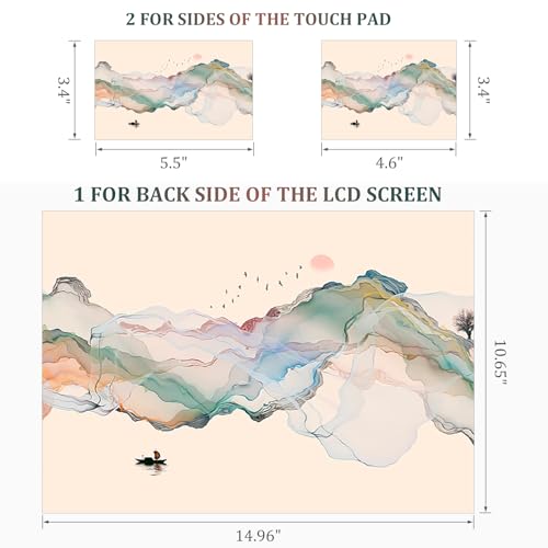 Image of Laptop Notebook Skin Sticker Cover Decal, 12 13 13.3 14 15 15.4 15.6 inch Laptop Vinyl Skin Sticker Cover Art Protector Decal Universal, Ink Mountain
