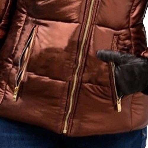 Womens Puffer Jacket with Hood Quilted Winter Coat Fur Collar Hooded Down Jacket Parka Outerwear4