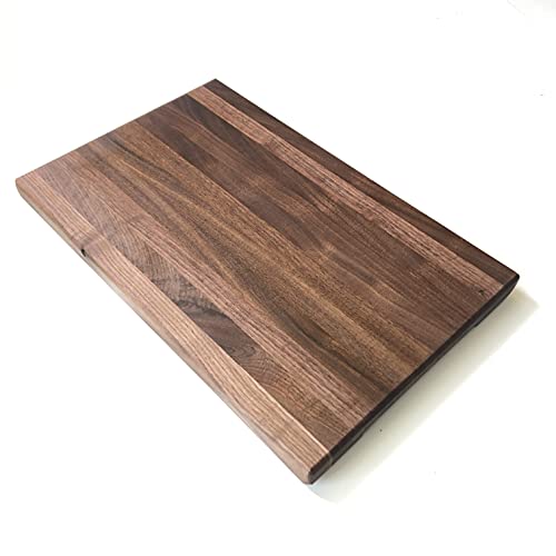 All Dark Black Walnut Cutting Board 15 x 10 with built in handles and Rubber Feet