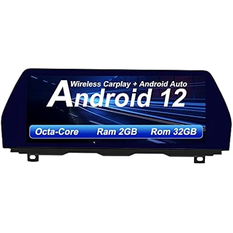 AneQu 12.3" Auto Stereo Android 12 for BMW 5 Series F10 F11 NBT 2013-2016 NBT System Octa-Core 32GB ROM Car Multimedia Navigation System with Anti-reflective Blue Screen Carplay Android Auto Cover