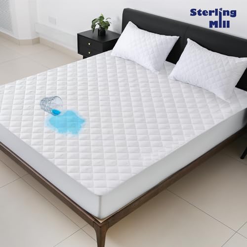 Funda de colchón doble acolchada e impermeable de 43 cm 3