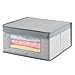 mDesign – Caja de almacenaje (Mediana) – Organizador para bebés de Color Gris – Organizador para armarios