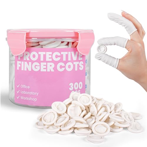 Professional Rubber Finger Cots Anti-Static Medium Finger Cover Disposable Rubber Finger Protectors for Offices Kitchens and More - Protective Guards Labor Protection Finger Guards (300PCS)
