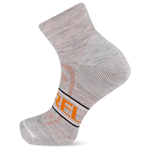 Image of Merrell Unisex Men's and Women's Zoned Cushioned Wool Hiking Ankle Socks - Breathable Arch Support