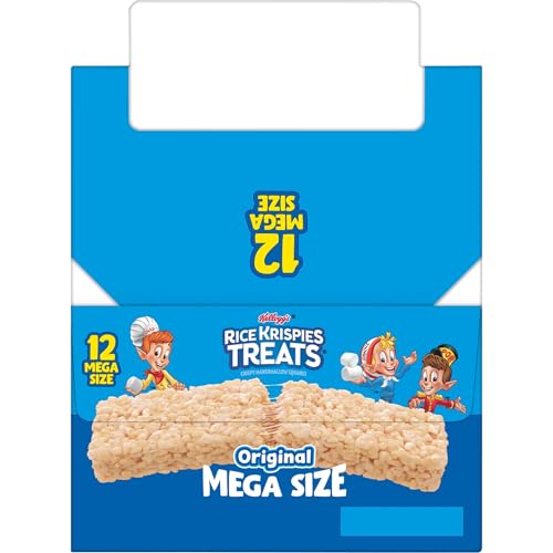 Rice Krispies Treats Mega Bars Large Marshmallow Snack Bars, Kids Snacks, Original, 26.4oz Box (12 Count)