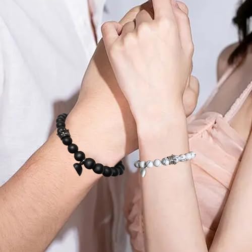 WVT Heart Shaped Magnetic Closure Couples Bracelets - Romantic Matching His & Hers, Memorable Long Distance Gifts3