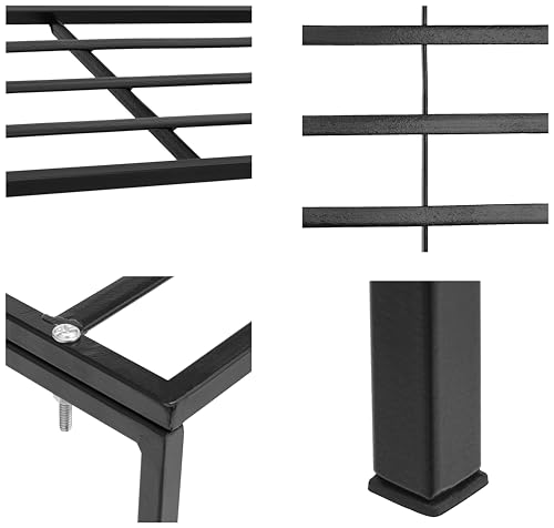 Image of Amazon Brand - Solimo Folding Metal Plant Stand (Pack of 2, Black) - Heavy-Duty, 60 kg /Shelf Load Capacity, 22 x 76 x 15 cm, Indoor & Outdoor Use