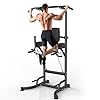 Dskeuzeew Power Tower Dip Station Pull Up Bar, Adjustable Height Multi-Function Power Tower, 150KG Weight Capacity, Pull up station for Home Gym Strength Training Fitness Workout Equipment