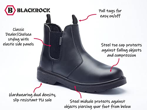 Blackrock-Black-Safety-Dealer-Boots-with-Steel-Toe-Cap-and-Protective-Steel-Midsole-Ideal-for-Construction-Agriculture-and-Uniforms-when-Smart-Work-Boots-are-Required-Size-7-UK-EU-41