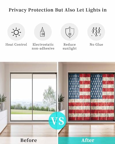 Película de privacidad para ventana bandera USA rojo y azul 29.5x78.7 pulg miniatura 4