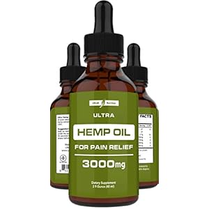 Hemp Oil with 3000mg – 120 Servings. Hemp Extract. Made in The USA