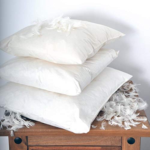 Value Comfort Home Luxury Plump Pack of FOUR (4) 100% DUCK Feather Washable Cushions Inserts Fillers Pads (Cotton Rich Down Proof Cover) 18" x 18"