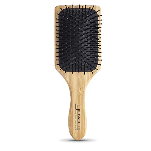 Brosse à cheveux rectangulaire Giovanni en bambou anti-casse pour nœuds