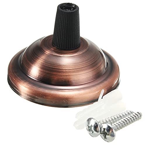 Generic 10pcs Lamp Base Retro Vintage Antique Ceiling Plate Lamp Holder Electroplating Iron E27 Light Accessory for Home Deco - (Color: Antique brass)