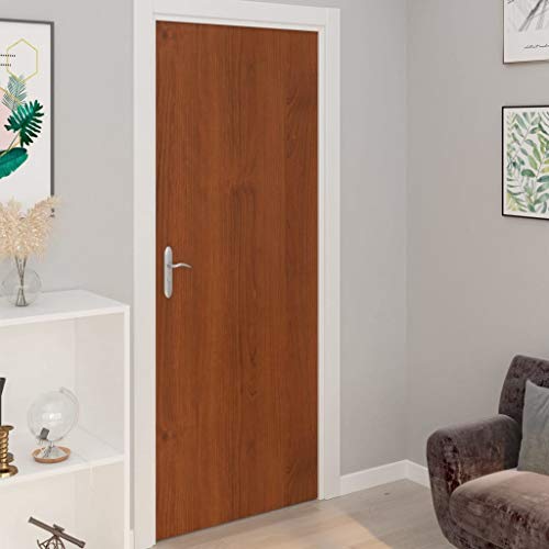 vidaXL 4x Self-adhesive Door Films Home Garden Indoor Outdoor Terrace Balcony Backyard Window Treatment Adhesive Film Decor Light Oak PVC