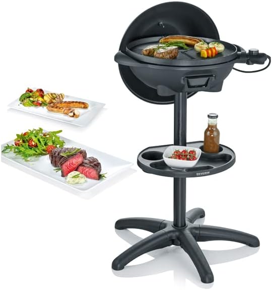 SEVERIN PG 8541 - Barbecue/da pavimento (2.000 W, superficie grill, diametro 41 cm), nero opaco, 52 x 44 x 96 cm SEVERIN PG 8541 - Barbecue/da pavimento (2.000 W, superficie grill, diametro 41 cm), nero opaco, 52 x 44 x 96 cm