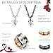 ZELORES Matching Necklaces For Couples CZ Heart Pendant Necklace Matching Promise Rings Pendant Set Stainless Steel Couple Necklace For Him And Her Anniversary Valentine's Day Jewelry Gift