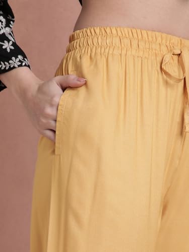 Image of TWIN BIRDS Women Viscose Kurti Pants | Straight Fit Ethnic Daily Trousers