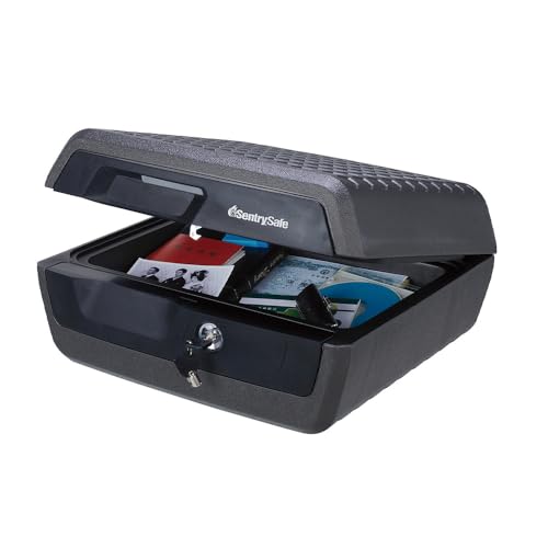 SENTRY (セントリー) 金庫 家庭用 ETL規格 72時間 防水 UL規格 1時間 耐火 収納ボックス 鍵付き 10.2L A4 チューブラーキー ブラック CFW30200のサムネイル