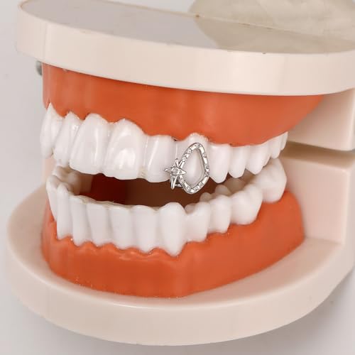 2PCS Grillz Hip Hop en combinación plateado y dorado miniatura 2