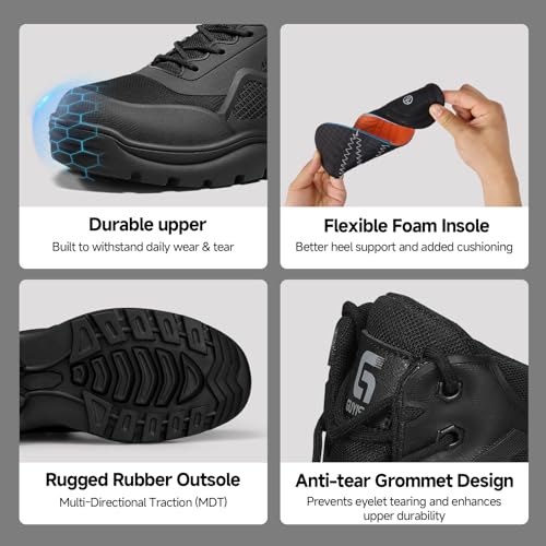Steel Toe Boots for Men Work Boots for Men Breathable High Top Work Shoes Lightweight Indestructible Safety Shoes Industry Construction Safety Footwear - Image 6