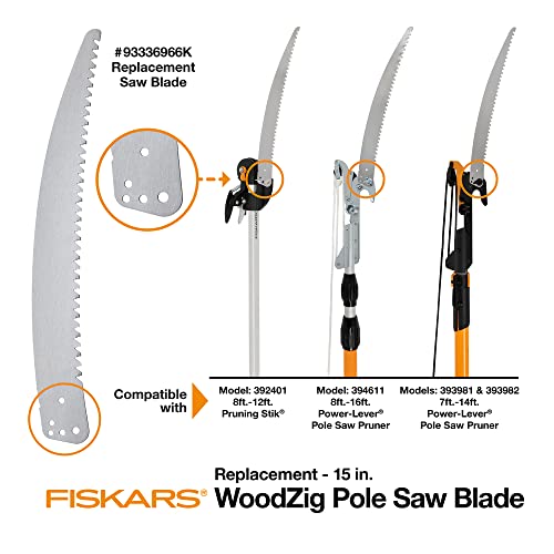 Fiskars 93336966K Tree Pruner Replacement Saw Blade, For Fiskars Tree Pruner, 15 Inch Saw Blade, Silver #TOP4