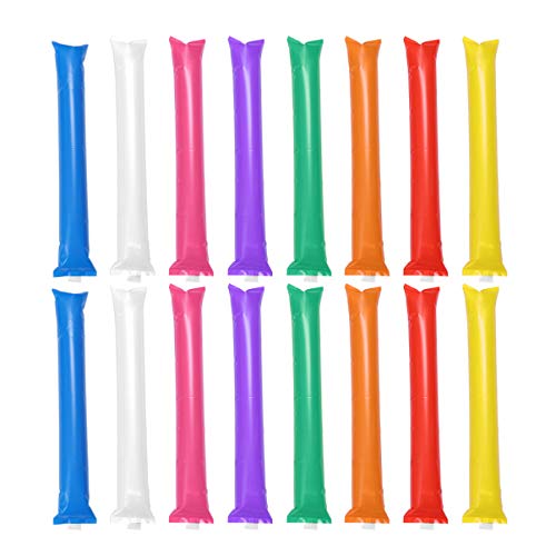 Amosfun 32pcs Cheering Noise Makers Noise Sticks for Team Cheering Sticks Custom Balloons Foil Balloons Cheerleading Stick Sticks Sports Balloons Inflatable Color Stick